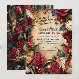 Invitation Thème Alice au Pays des Merveilles Chapelier Fou V
