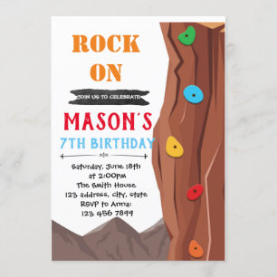 Invitation thème anniversaire escalade