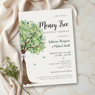 Invitation Thème Arbre à Argent Mariage Élégant et Chic Coupl