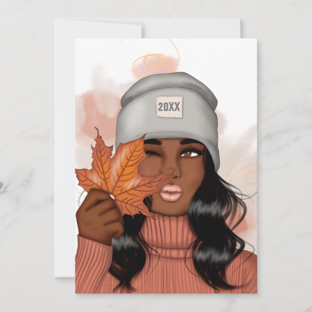 Invitation Thème Automne Cozy Fête du Nouvel An (Devant)