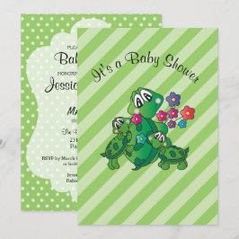 Invitation Thème Baby shower de la Tortue mignonne