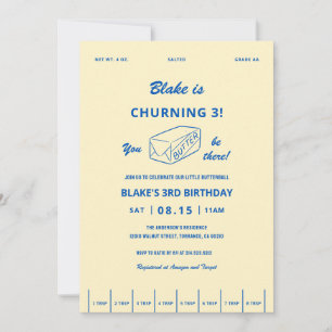 Invitation Thème Beurre Anniversaire Barattage Fête 