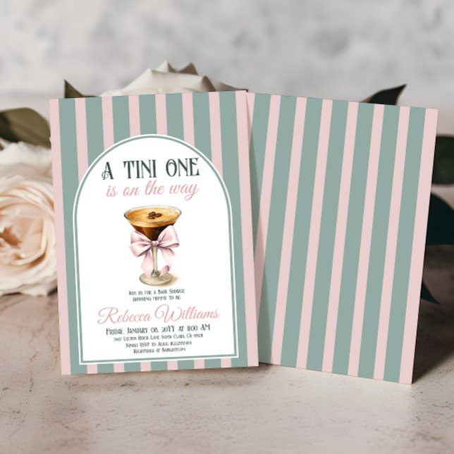 Invitation Thème Café Espresso Martini Baby shower Bow rose (Créateur téléchargé)