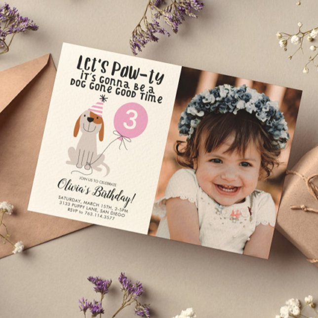 Invitation Thème Chien Chien Chien Chien Chien Anniversaire P (Créateur téléchargé)