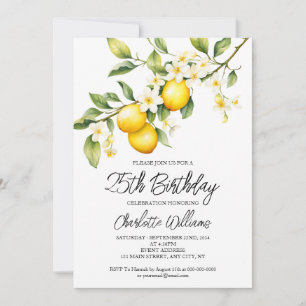 Invitation Thème Citron Aquarelle 25ème anniversaire