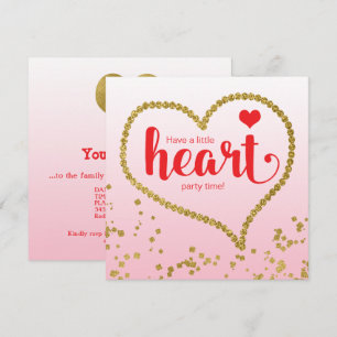 Invitation Thème Coeur Famille Réunion Anniversaire Fête