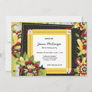 Invitation Thème d'anniversaire de l'école