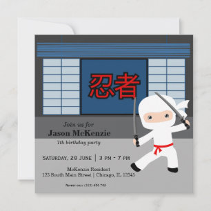 Invitation Thème d'anniversaire de Little ninja