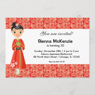 Invitation Thème d'anniversaire japonais
