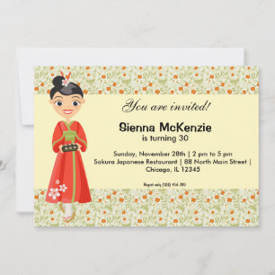 Invitation Thème d'anniversaire japonais
