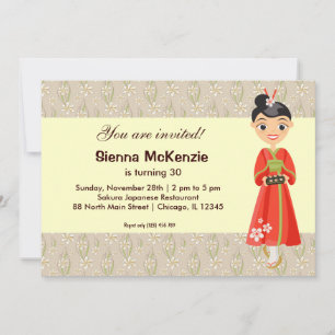 Invitation Thème d'anniversaire japonais