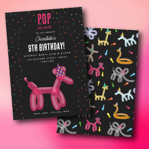 Invitation Thème d'anniversaire pour enfants avec chien en ba