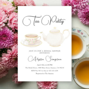 Invitation Thème de baby shower sur le thé aquarelle
