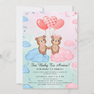 Invitation Thème de ballon d'ours en peluche mignon