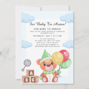 Invitation Thème de ballon d'ours en peluche mignon