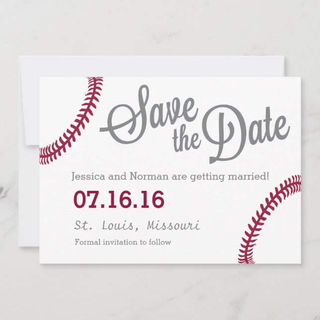 Invitation Thème de baseball Enregistrer la date (Devant)