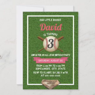 Invitation Thème De Baseball Toute L'Étoile Anniversaire Fête