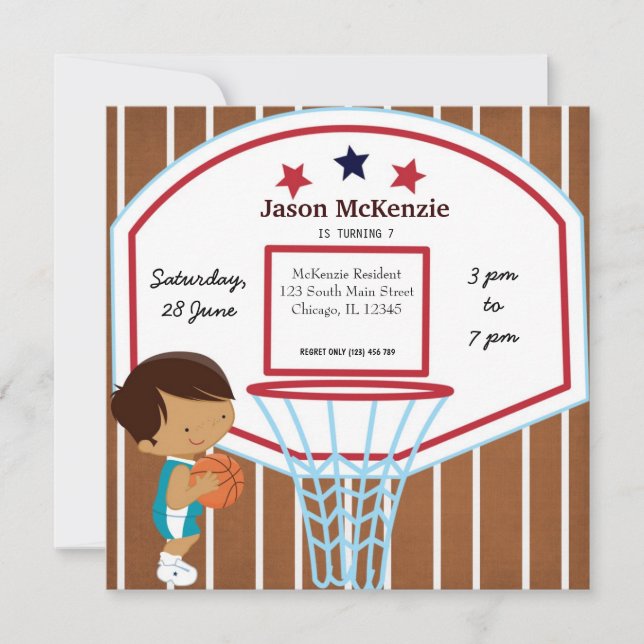 Invitation Thème de basket-ball (Devant)