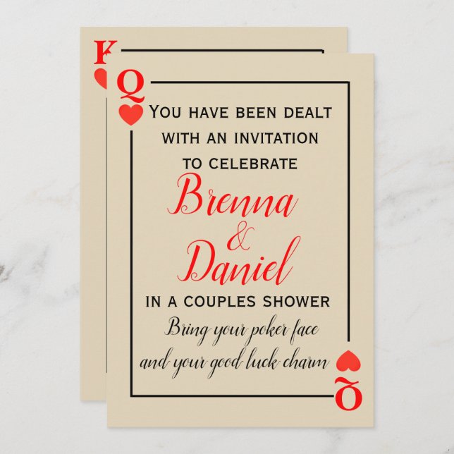 Invitation Thème de casino (Devant / Derrière)