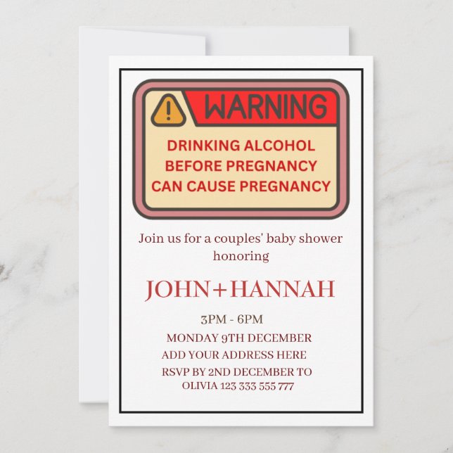 Invitation Thème de construction Couples Funny Baby shower co (Devant)