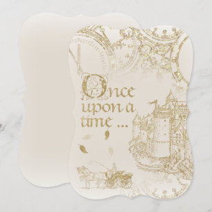 Invitation Thème de conte de fées Château Carrosse Dos vierge