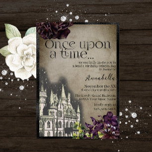 Invitation Thème de conte de fées de château gothique