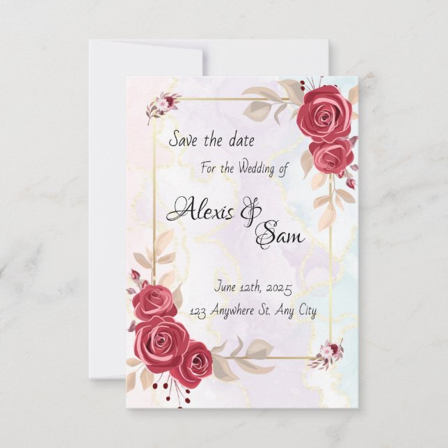 Invitation Thème de couleur bordeaux dans des couleurs abstra (Devant)