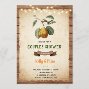Invitation thème de douche de couple de poire