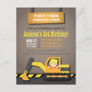 Invitation Thème de fête d'anniversaire pour enfants sur les