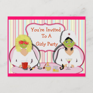 Invitation Thème de fête de détente pour filles amusantes