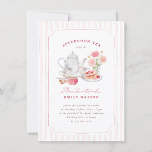 Invitation Thème de fête de fiançailles : Tea Party dans un j