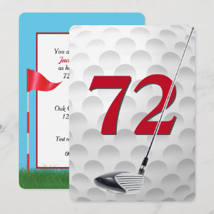 Invitation Thème de fête de golf pour le 72e anniversaire
