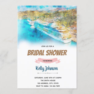 Invitation thème de fête prénuptiale croisière