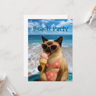 Invitation Thème de fête sur la plage pour les amoureux des c