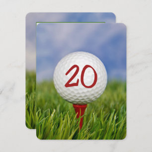 Invitation Thème de golf de la fête du 20e anniversaire