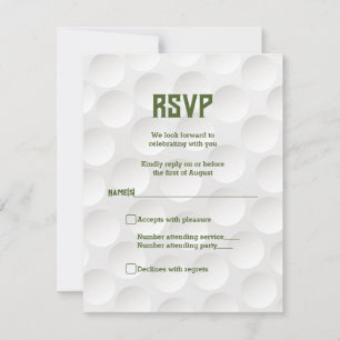 Invitation Thème de golf Golf Bar Mitzvah RSVP Card