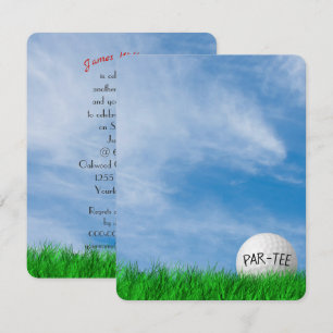 Invitation Thème de golf pour fête d'anniversaire