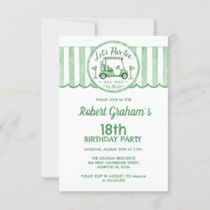 Invitation Thème de golf pour une fête d'anniversaire 18 ans