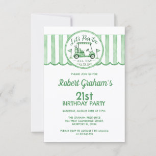 Invitation Thème de golf pour une fête d'anniversaire 21 ans