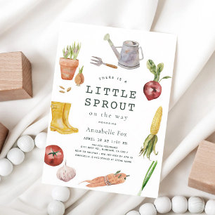 Invitation Thème de jardin Petite Pousse pour Baby Shower