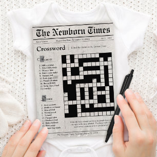 Invitation Thème de journal - Jeu de mots croisés pour Baby S