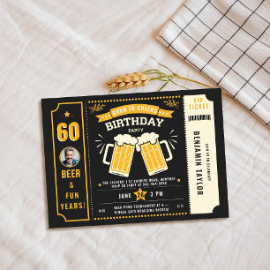 Invitation Thème de la bière Billet noir Hommes Adulte Photo 