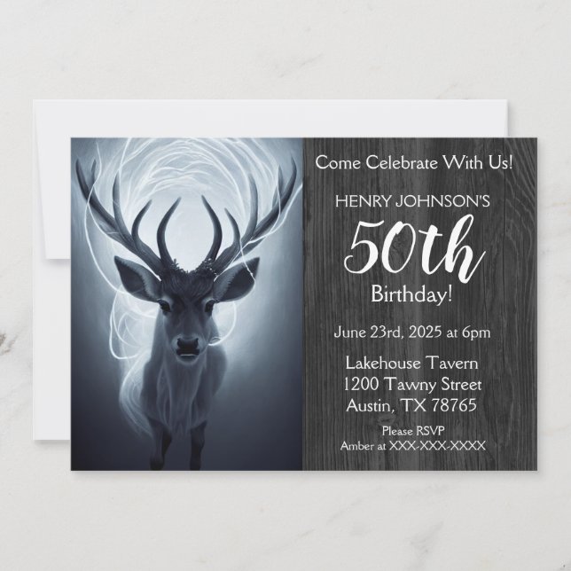 Invitation Thème de la chasse au stade 50e anniversaire Invit (Devant)