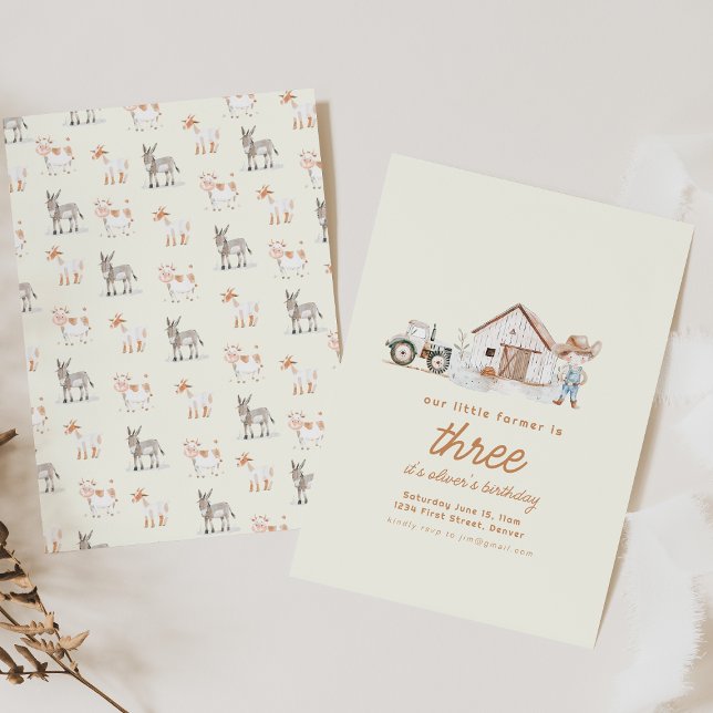 Invitation Thème de la ferme Anniversaire avec Animaux Invita (Créateur téléchargé)