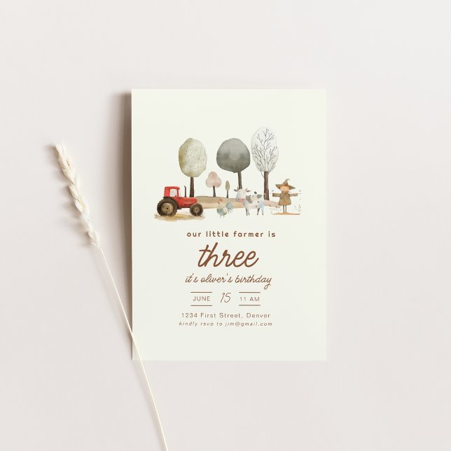 Invitation Thème de la ferme Anniversaire avec Animaux Invita (Créateur téléchargé)