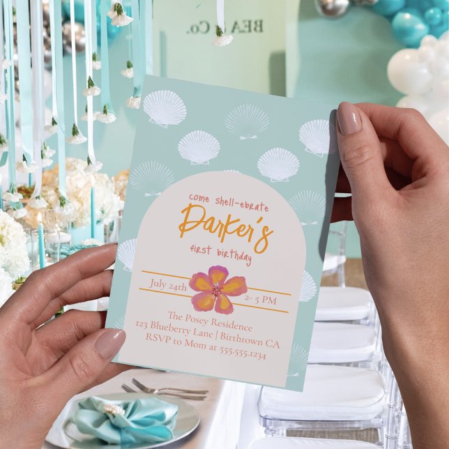 Invitation Thème de la fête de la plage côtière (Get ready to shell-ebrate with this charming coastal beach party theme! )