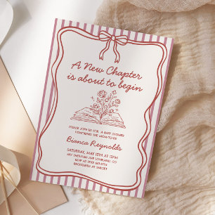 Invitation Thème de livre pour Baby Shower 'Un Nouveau Chapit