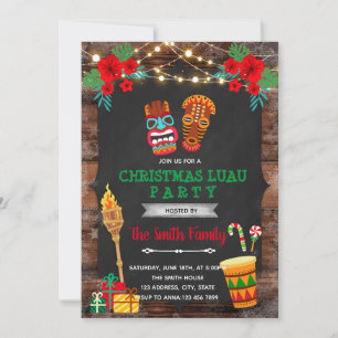 Invitation Thème de luau de Noël