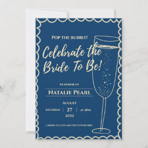 Invitation Thème de mariage avec Champagne "Faire sauter le B