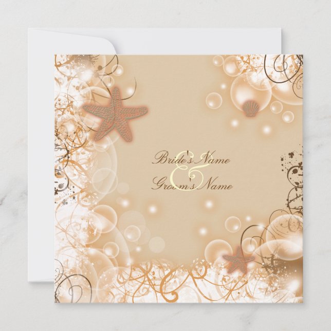 Invitation Thème de mariage sur la plage (Devant)